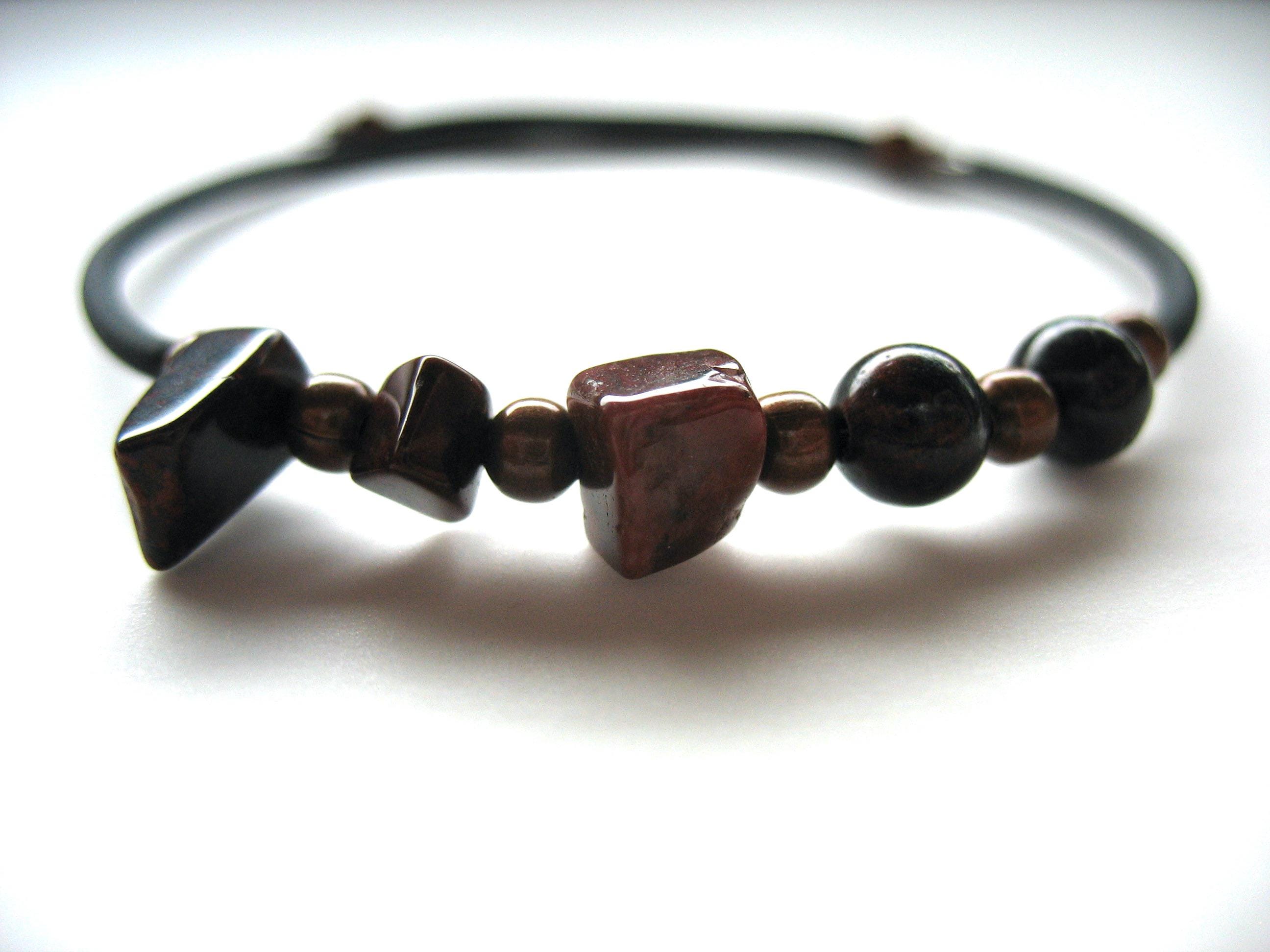 Red Jasper Gemstone Copper Cuff Bracelet Jewelry Made In The Usa