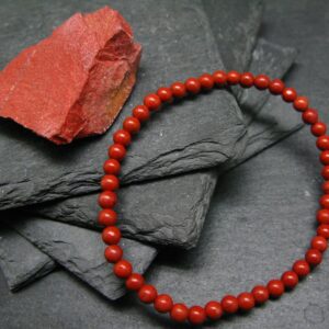 Red Jasper Genuine Bracelet ~ 7 Inches ~ 4mm Round Beads