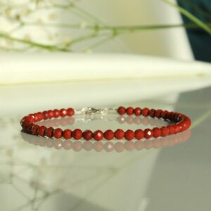 Genuine Red Jasper Bracelet High Quality, 3mm Beaded Bracelet, Handcrafted Healing Stone Jewelry - Grounding, Strength, Protection