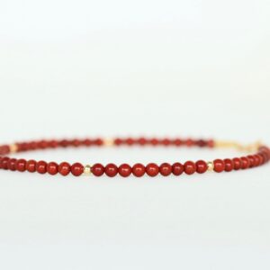 Genuine Red Jasper Bracelet High Quality, 2mm Tiny Beaded Bracelet, Handcrafted Healing Stone Jewelry - Grounding, Strength, Protection