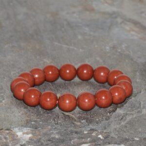 Handmade Red Jasper Beaded Bracelet: Unisex Gemstone Jewelry