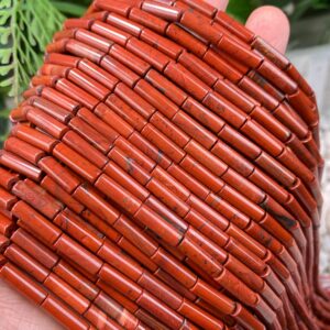 Natural 4x13mm Red Jasper Cylindrical Tube Gemstone Beads,for Jewelry Making Diy Neckalce/bracelets Semi Precious Stone Beads.