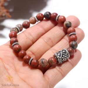 Natural Red Jasper Bracelet 8mm Root Chakra Grounding Stone For Vitality & Strength, Deep Red Gemstone Jewelry Wellness Gift For Her Him