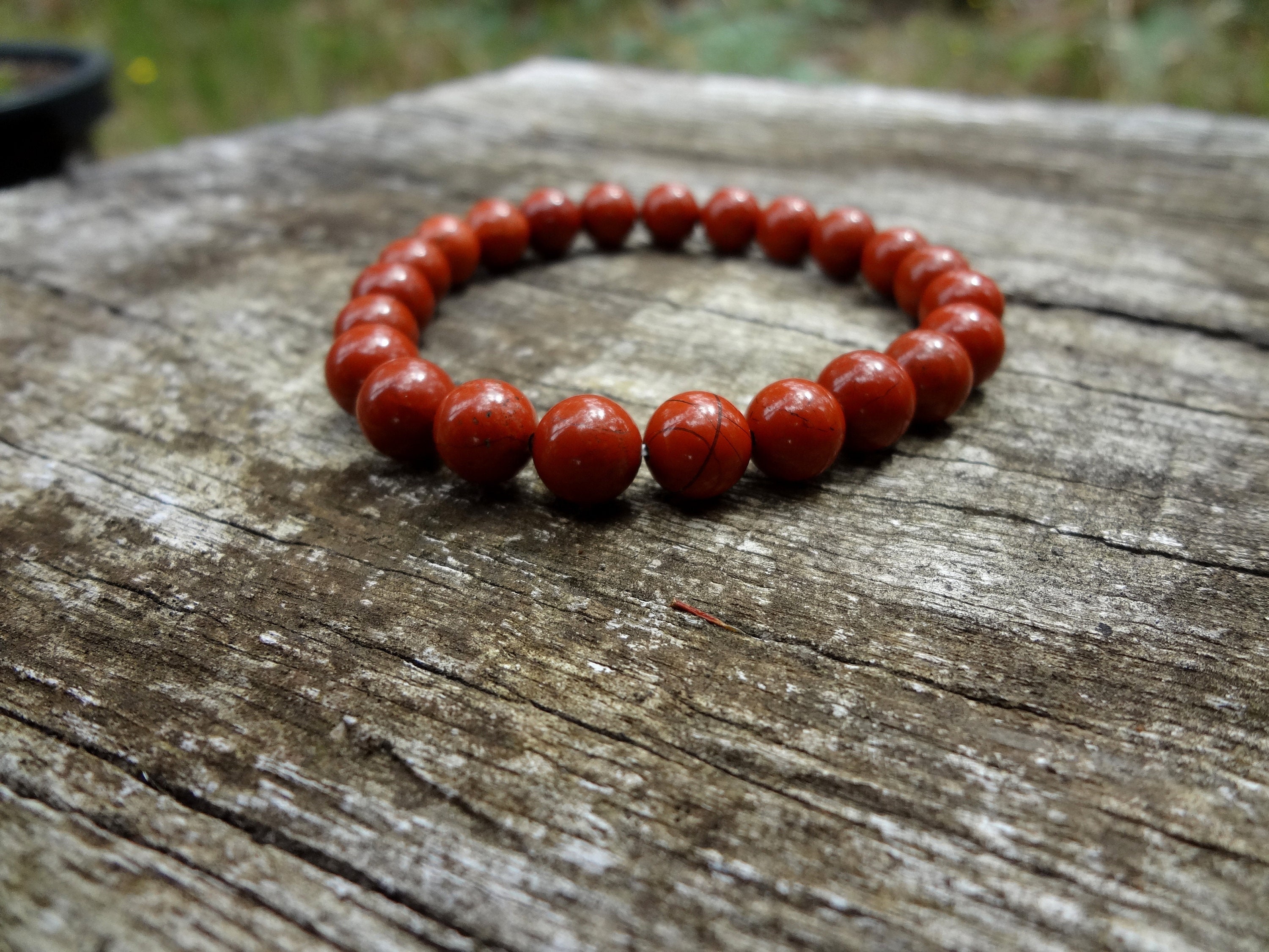Red Jasper Bracelet. Natural Boho Style Rust Red Jasper Bracelet Handmade In Australia By Miss Leroy