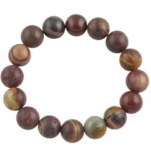 Natural Red Jasper - Bracelet Faceted Round Size 10mm And 12mm- Handmade In Usa- Approx. 7-7.5" Bracelet Crystal Bracelet- Lgs