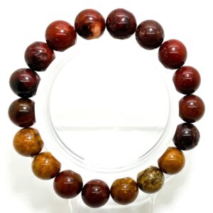 Natural Red Jasper Polished Smooth Gemstone Beads Size 10mm Handmade Stretch Bracelet Pgb34