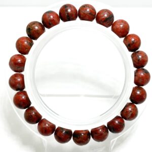 Natural Red Jasper Smooth Gemstone Beads Size 6mm 8mm 10mm Stretch Elastic Cord Handmade Bracelet Pgb03