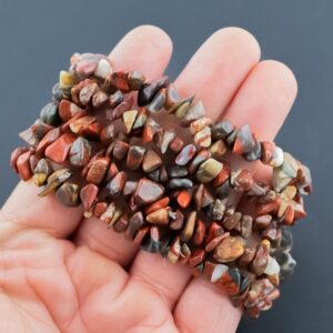 Natural Red Jasper Stretchy String Bracelet Natural Gemstone Crystal Bracelets Handmade Jewelry Bracelet Crystal Bracelet