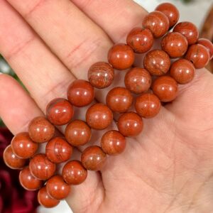Red Jasper Bracelet | 6-10mm | - No. 765 (polished Red Crystal Jewelry, Root Chakra, Grounding)