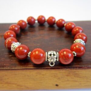 Red Jasper Bracelet, Root Chakra Bracelet, Sacral Chakra Bracelet, Energy Bracelet, Yoga Bracelet, Meditation Bracelet,Chakra Charm Bracelet