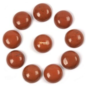 10 pcs of 14mm Red Jasper round flatback cab cabochon