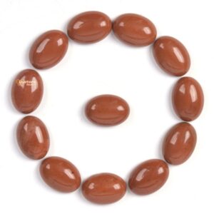 14mm Natural Red Jasper Gemstone Oval Flatback CAB Cabochon
