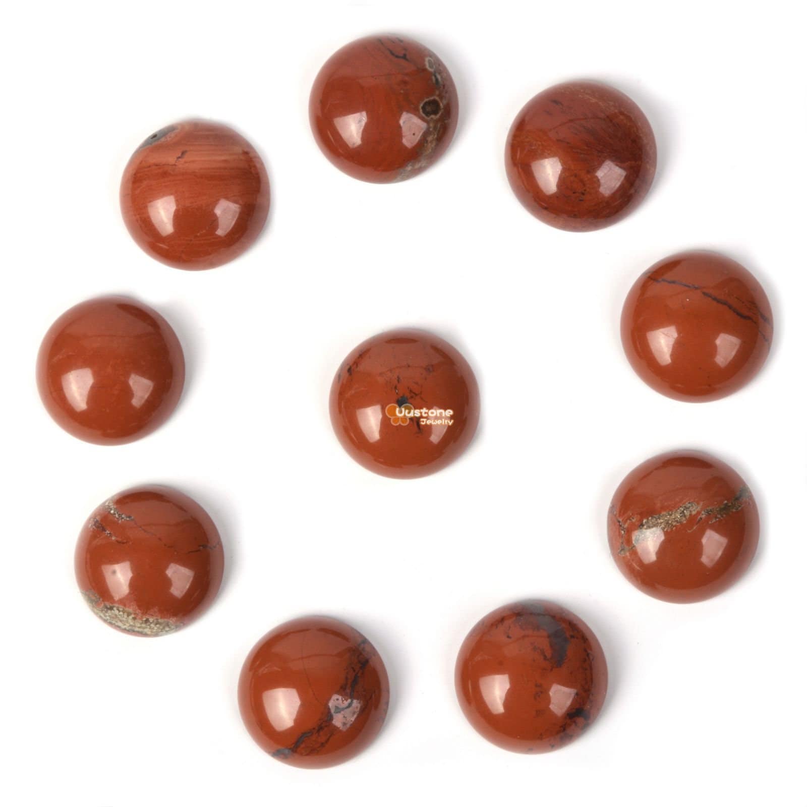 16mm Red Jasper Gemstone Round Flatback Cab Cabochon Stone Loose Stone Cab Diy Jewelry Making Stone