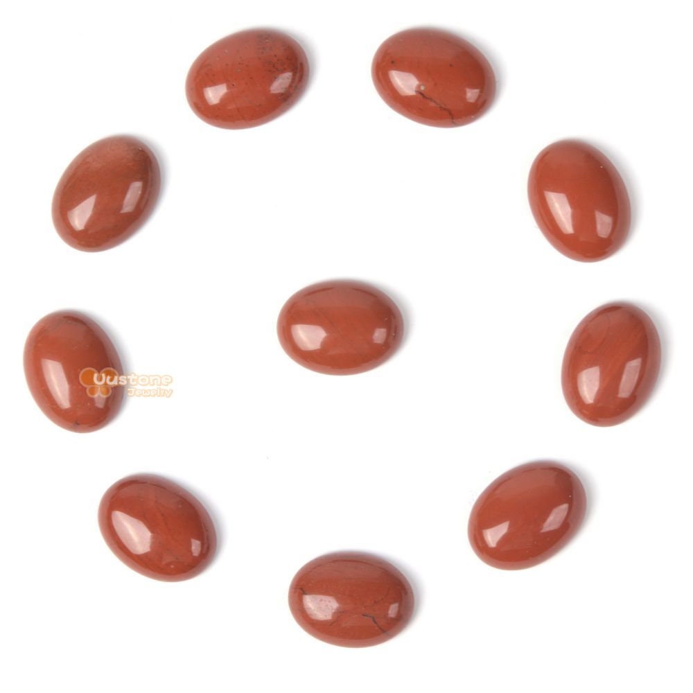 16mm Natural Red Jasper Gemstone Oval Flatback Cab Cabochon