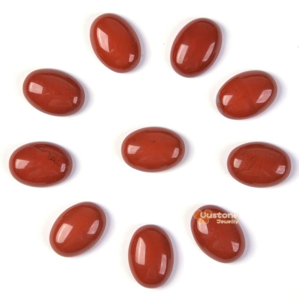 18mm Red Jasper Gemstone Oval Cab Cabochon