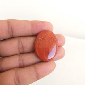 33x25x6 Mm Natural Red Jasper Stone Cabochon, Oval Shape Gemstone, 41.7 Carat Jewelry