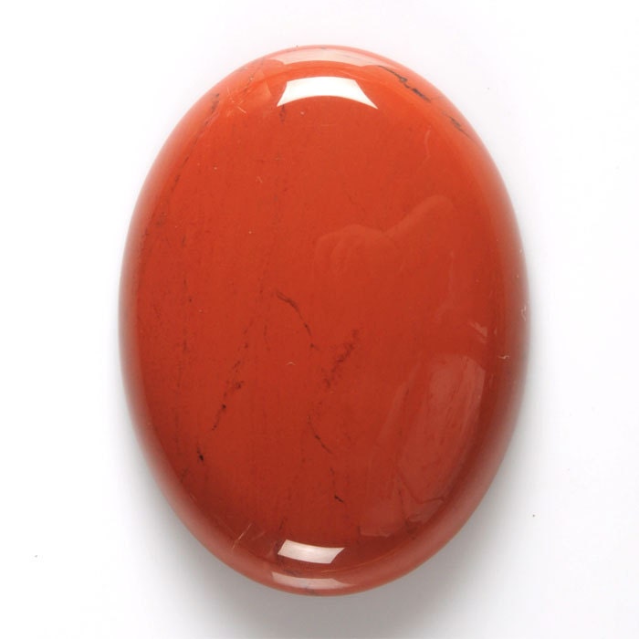 G2487 40mm Red Jasper Oval Flatback Cab Cabochon