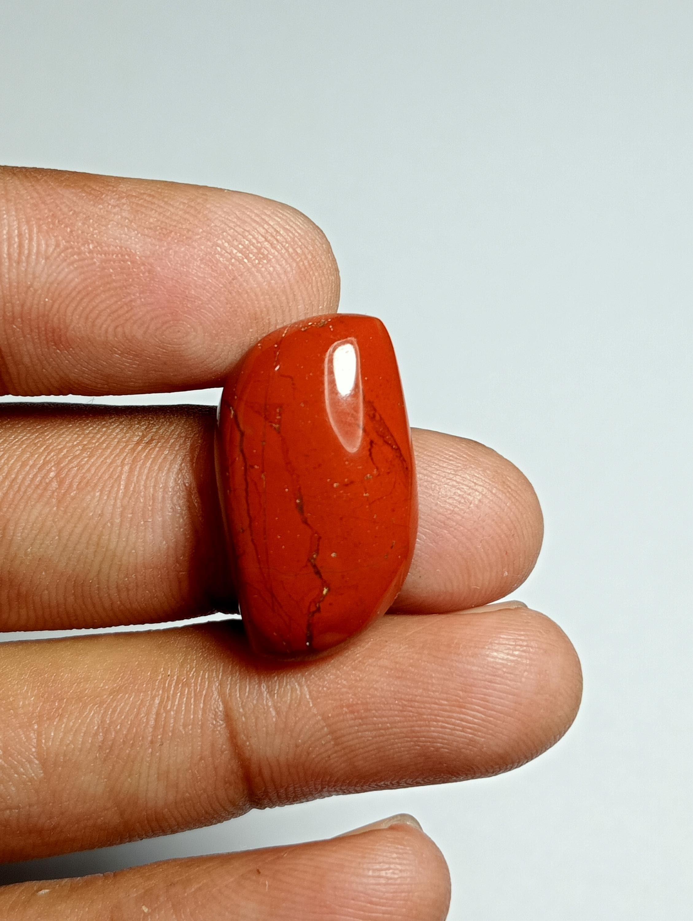 Red Jasper Cabochon: Loose Gemstone, Semi Precious (23x13 Mm, 16cts) Red Jasper Cabochon: Loose Gemstone, Semi Precious (23x13 Mm, 16cts)