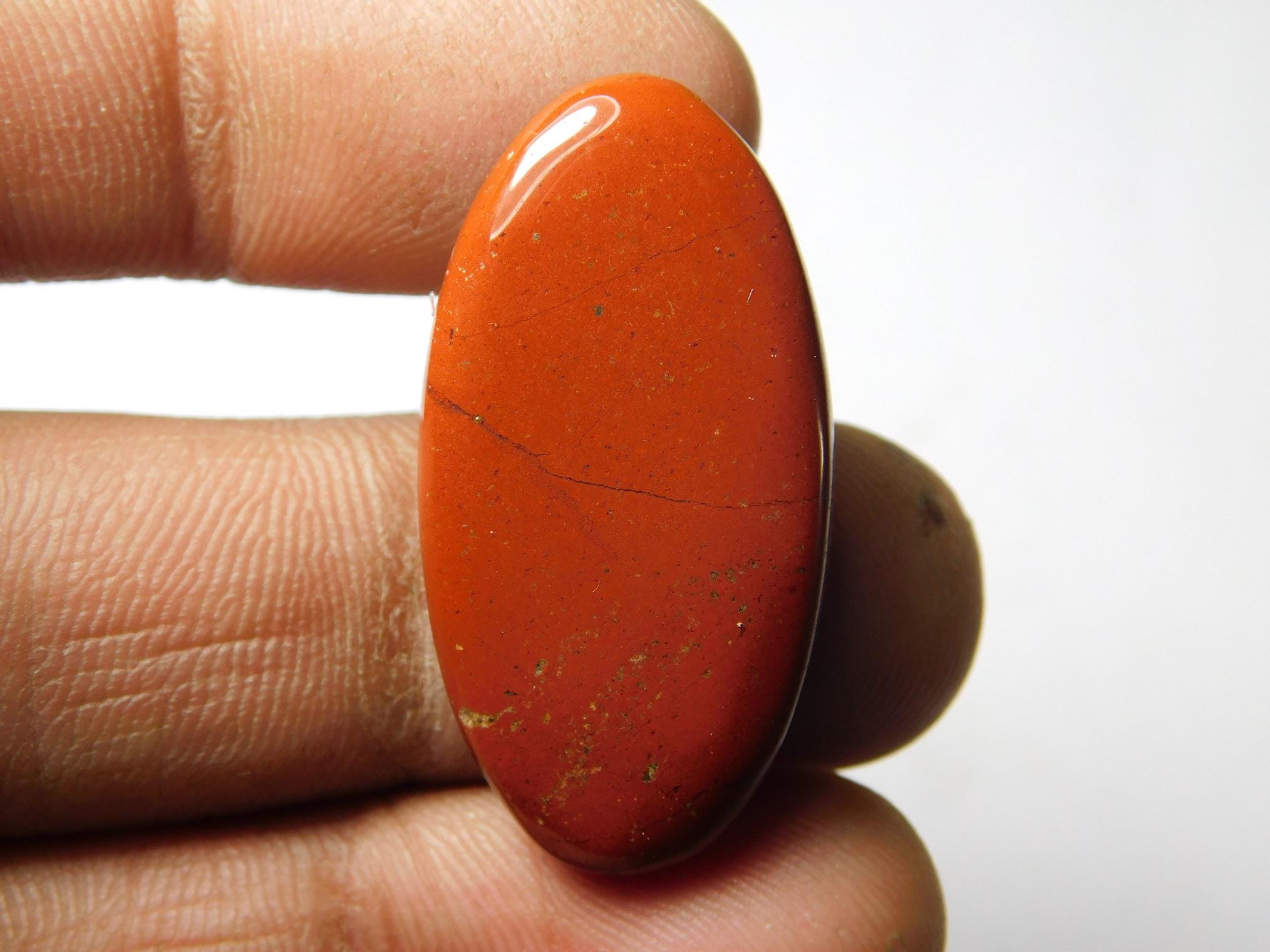 Red Jasper Cabochon: Loose Gemstone (32x16 Mm, 24cts) L100