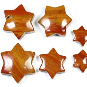 Red Jasper Star Cabochons: Wholesale Gemstone Lot, Jewelry Pendants (15-29mm)