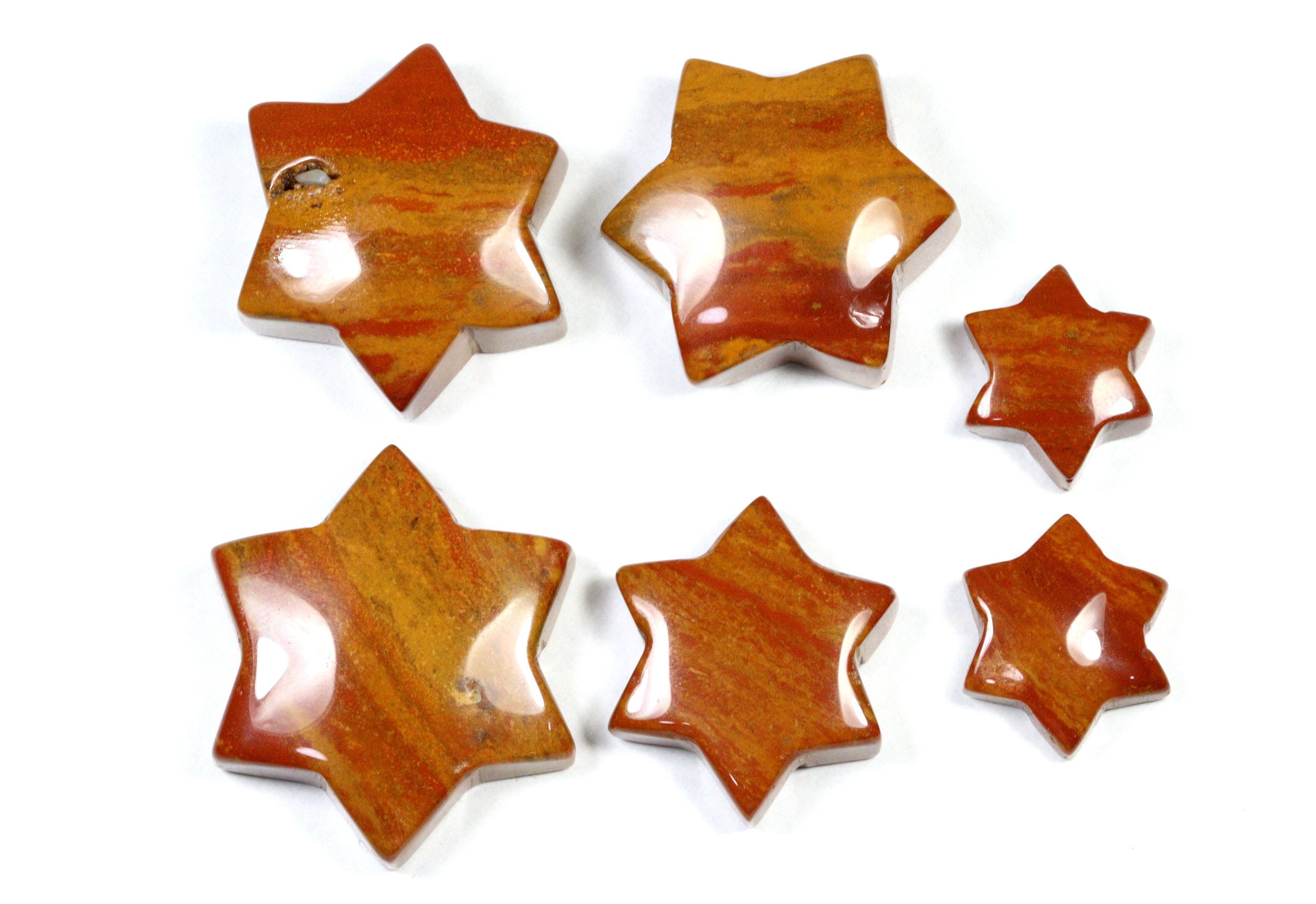 Red Jasper Star Cabochons: Wholesale Gemstone Lot, Jewelry Pendants (15-29mm)