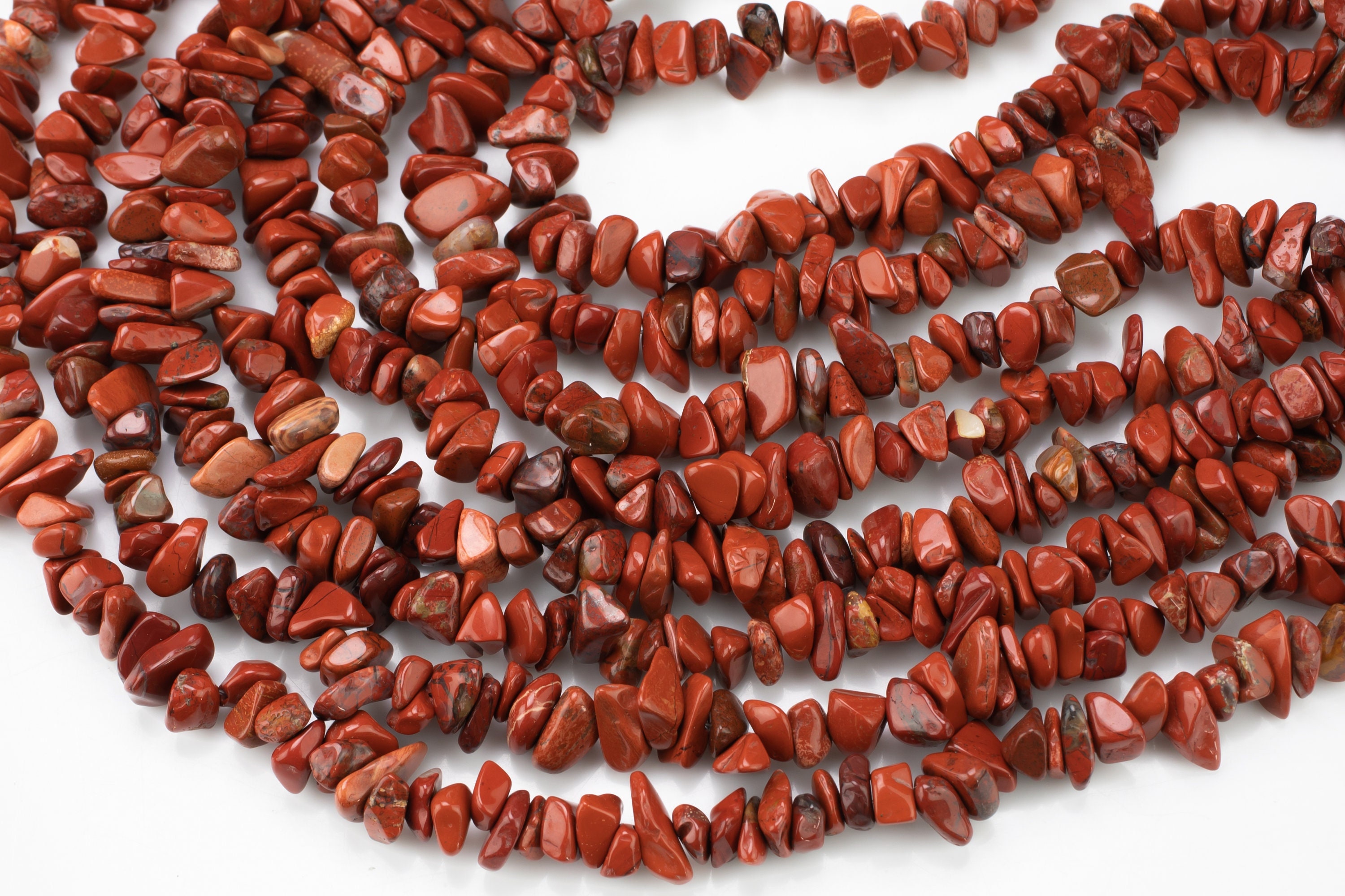 30"-32" Natural Red Jasper Chips Beads 6mm - 8mm - 32 Inch Strand Gemstone Beads