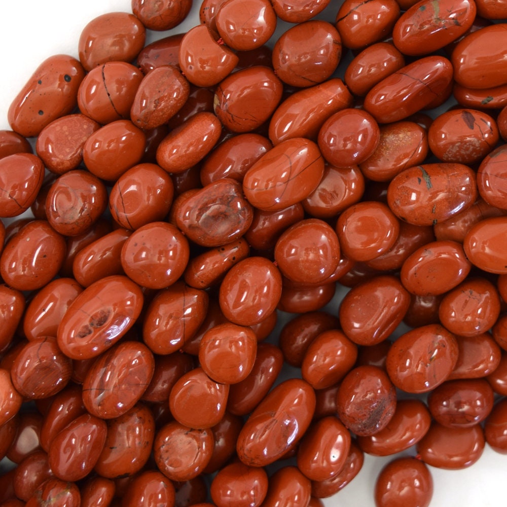 6mm - 8mm Natural Red Jasper Pebble Nugget Beads 15.5" Strand 6mm - 8mm Natural Red Jasper Pebble Nugget Beads 15.5" Strand