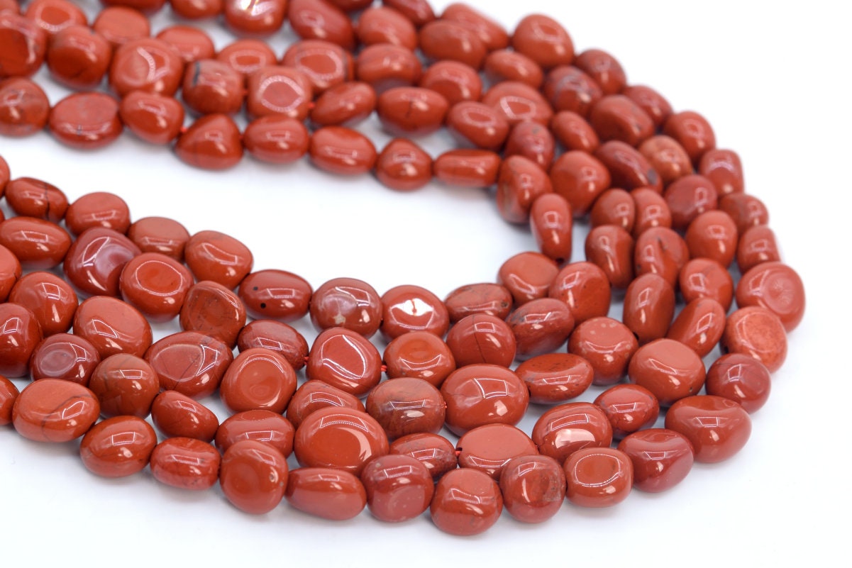 7-9mm Red Jasper Beads Pebble Nugget Grade Aaa Genuine Natural Gemstone Beads 15"/7.5" Bulk Lot Options (108450)