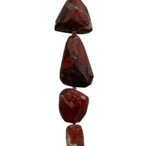 Faceted Red Jasper Nugget Beads: Large 20x10-30x20mm, 5-piece Set Faceted Red Jasper Nugget Beads: Large 20x10-30x20mm, 5-piece Set