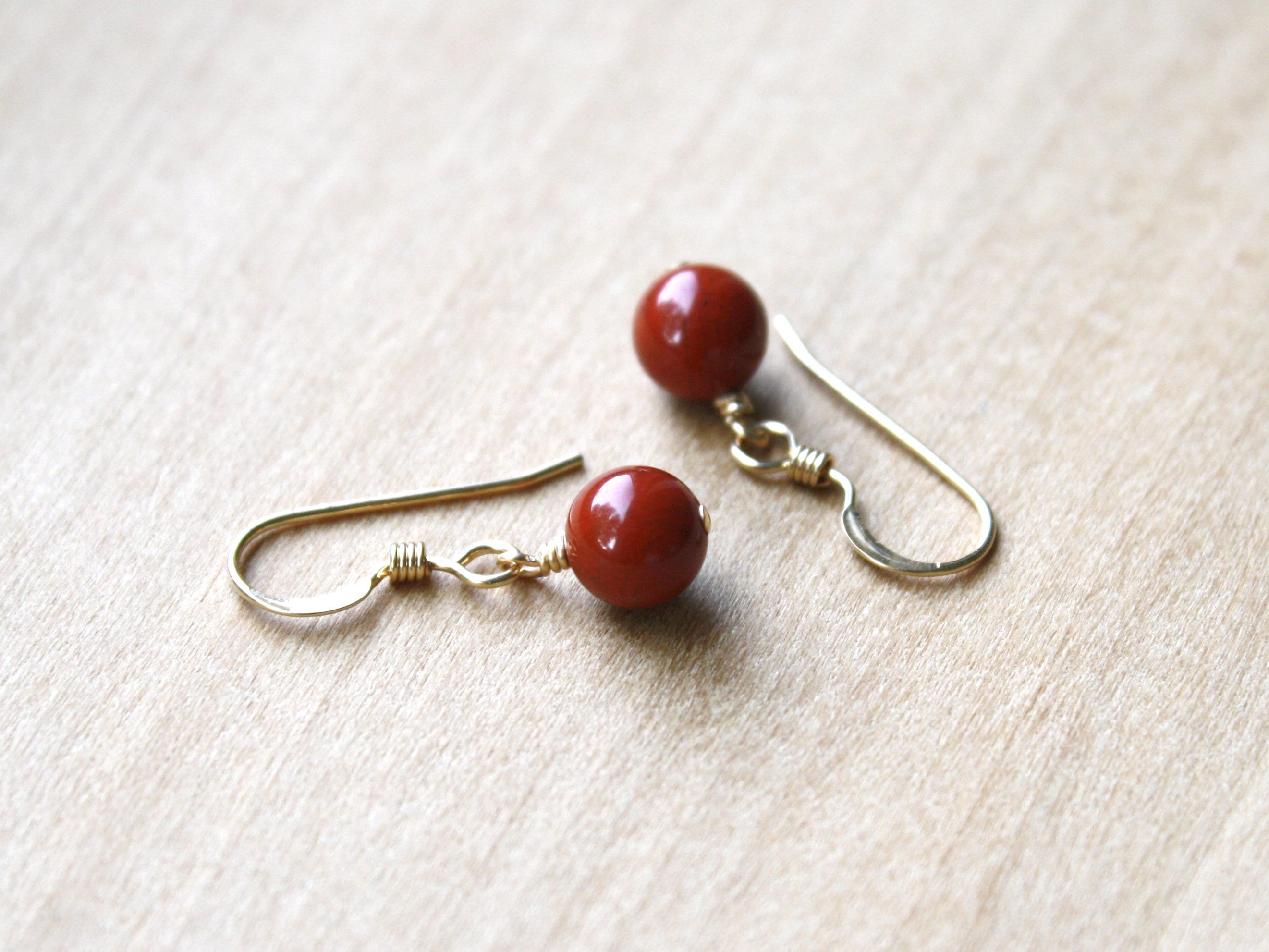 Red Jasper Earrings: 14k Gold Fill Dangle Earrings