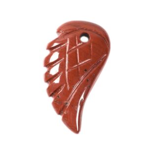 18mm Carved Red Jasper Angel Wing Earrings Loose Bead (both Sides Carved)