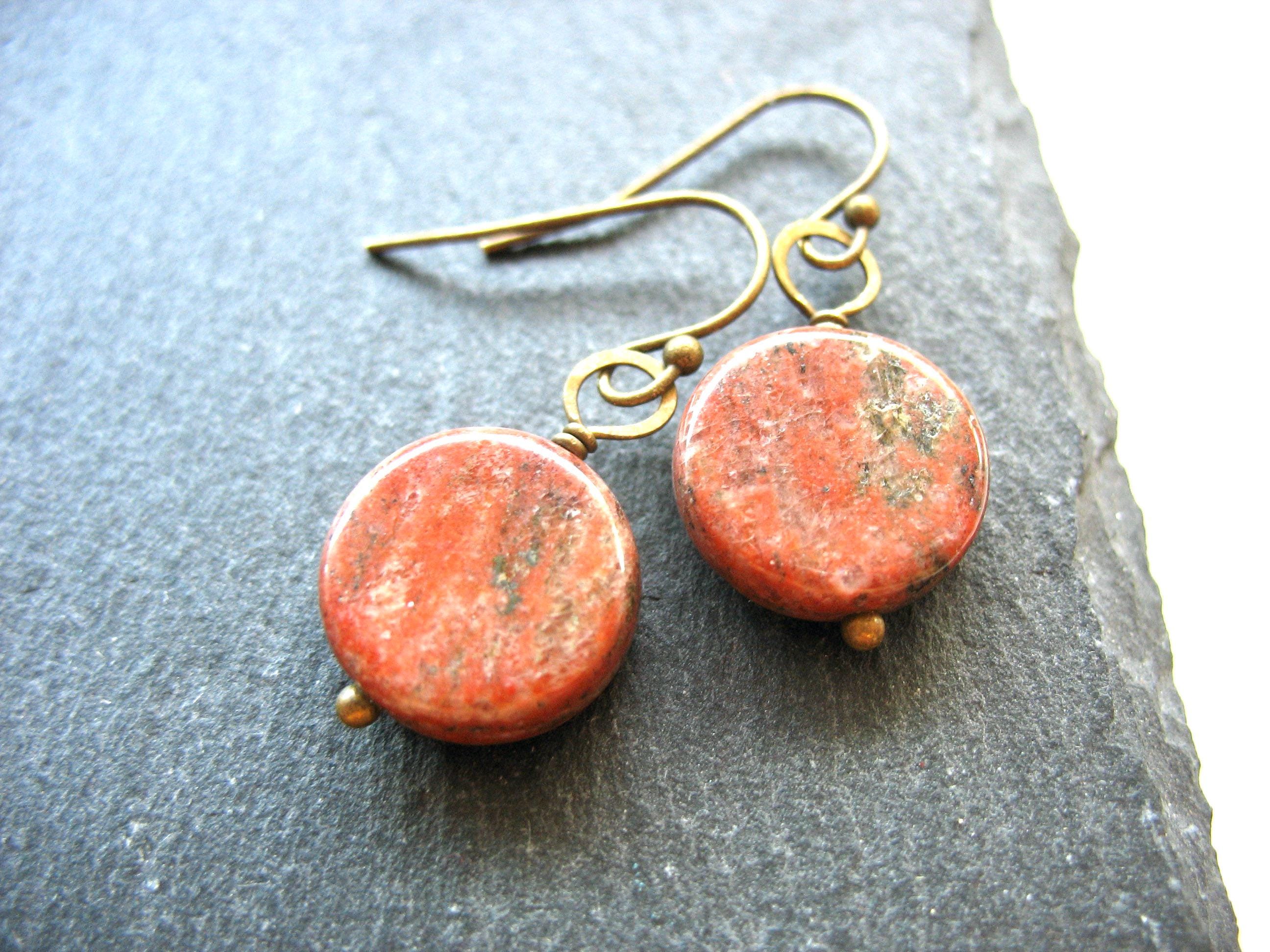 Red Jasper Gemstone Earrings Jewelry Made In Usa