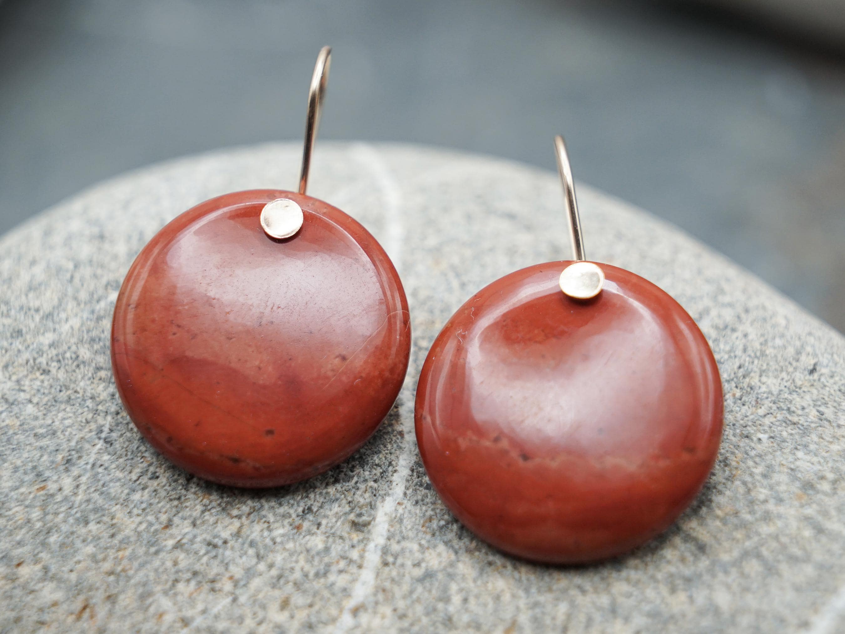 Hand Carved Red Jasper Earrings: Sterling Silver Dangle Earrings Hand Carved Red Jasper Earrings: Sterling Silver Dangle Earrings