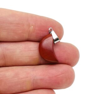 Red Jasper Moon Pendant - Red Jasper Moon Earring Crystal - Crystals Healing - Jewelry Making Supplies - MNC1005