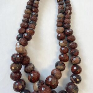 Red Jasper 10x5mm-20x15mm Faceted Graduated Rondelle Gemstone Bead -15.5 inch strand