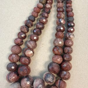 Red Jasper 10x6mm-20x16mm Graduated Faceted Rondelle Gemstone Bead-15.5 inch strand