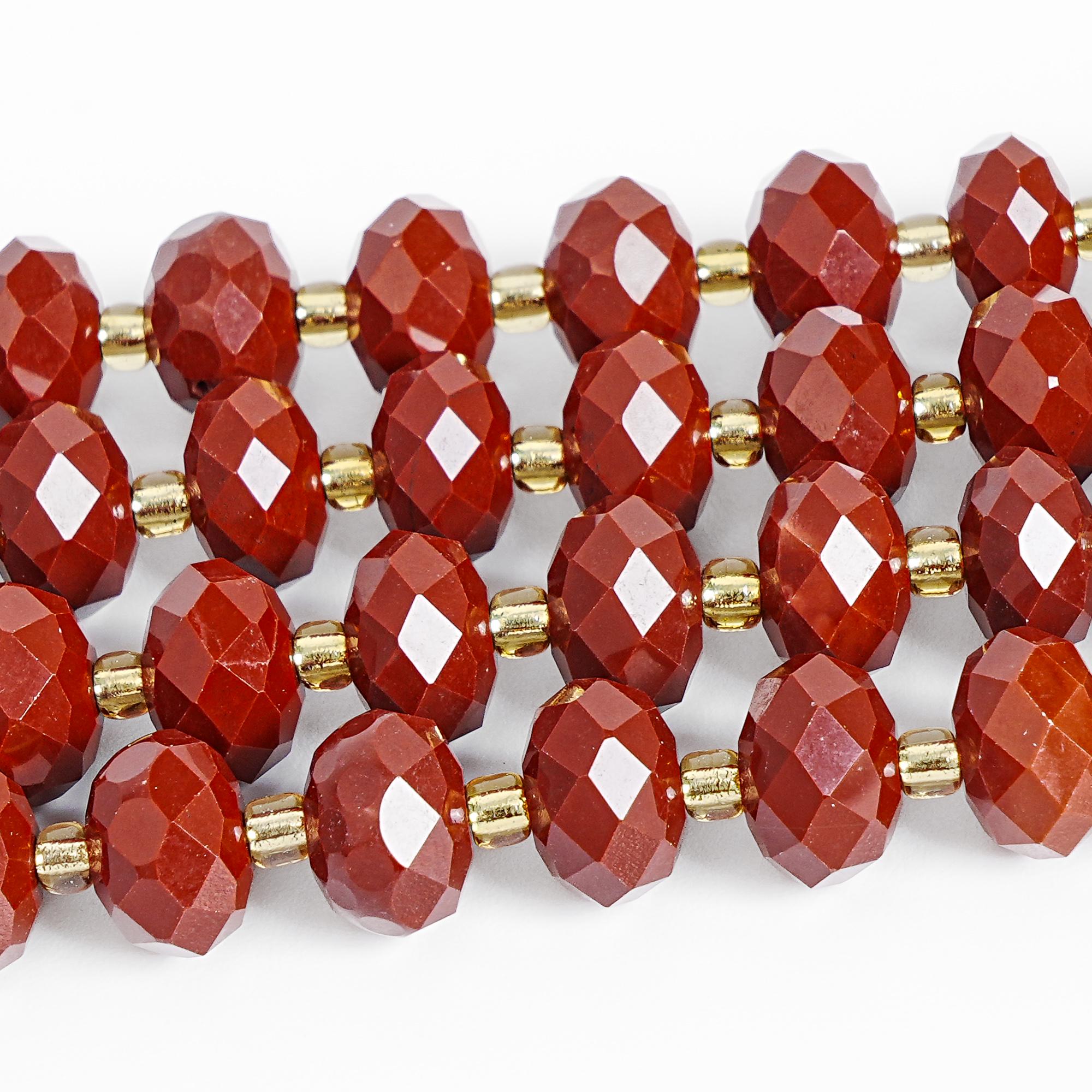 10x6mm Red Jasper Beads Grade Aaa Genuine Natural Gemstone Faceted Rondelle Loose Beads 15" / 7.5" Bulk Lot Options (110541)