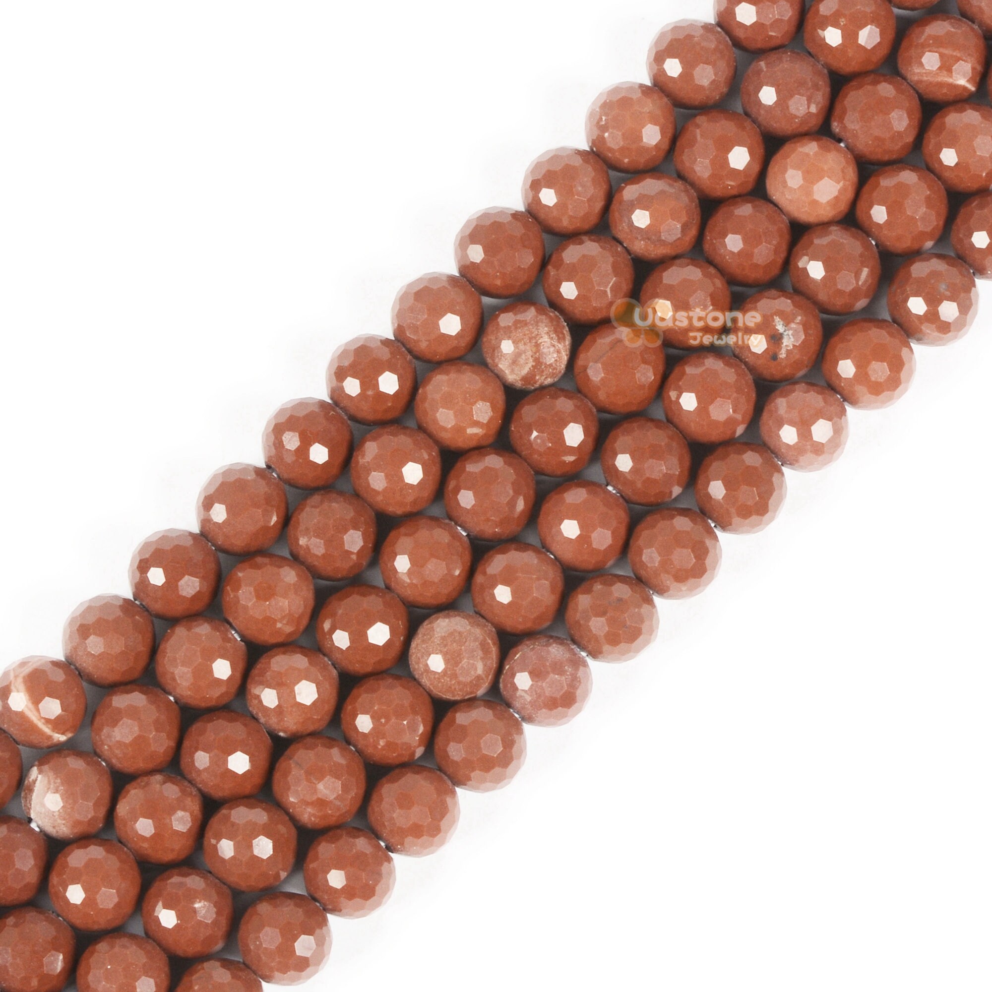 6mm Faceted Brazilian Red Jasper Round Ball Loose Beads Diy Jewelry Making Beads Strand 15.5-16"