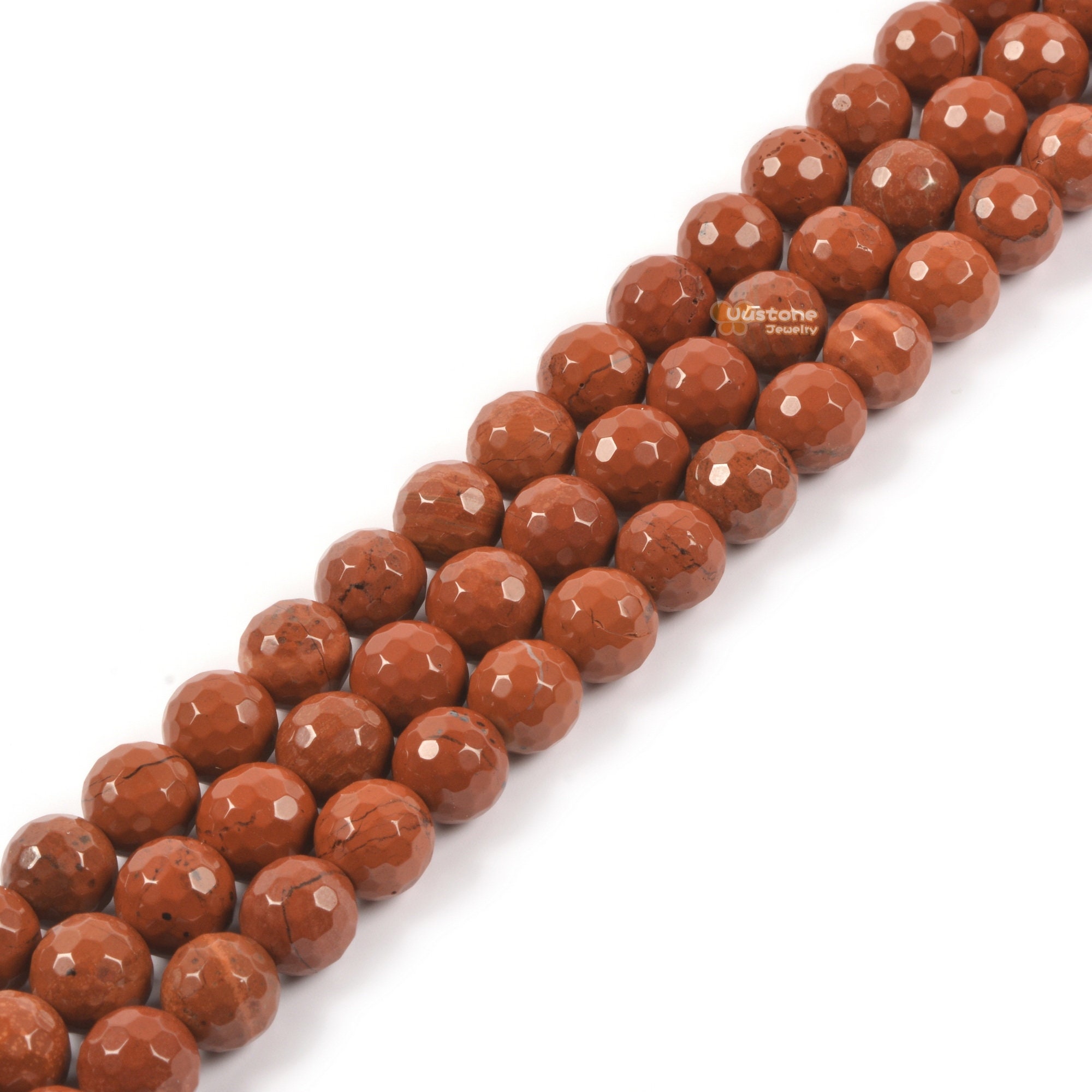 8mm Faceted Red Jasper Round Ball Loose Beads Gemstone Bead Jewelry Making Handmade Strand