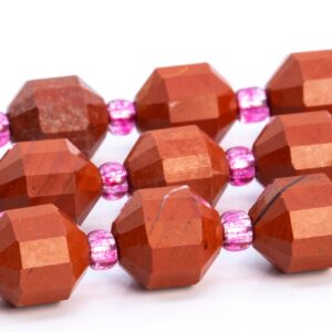 8x7MM Red Jasper Beads Faceted Bicone Barrel Drum Grade AA Genuine Natural Gemstone Loose Beads 15.5" / 7.5" Bulk Lot Options (115101)