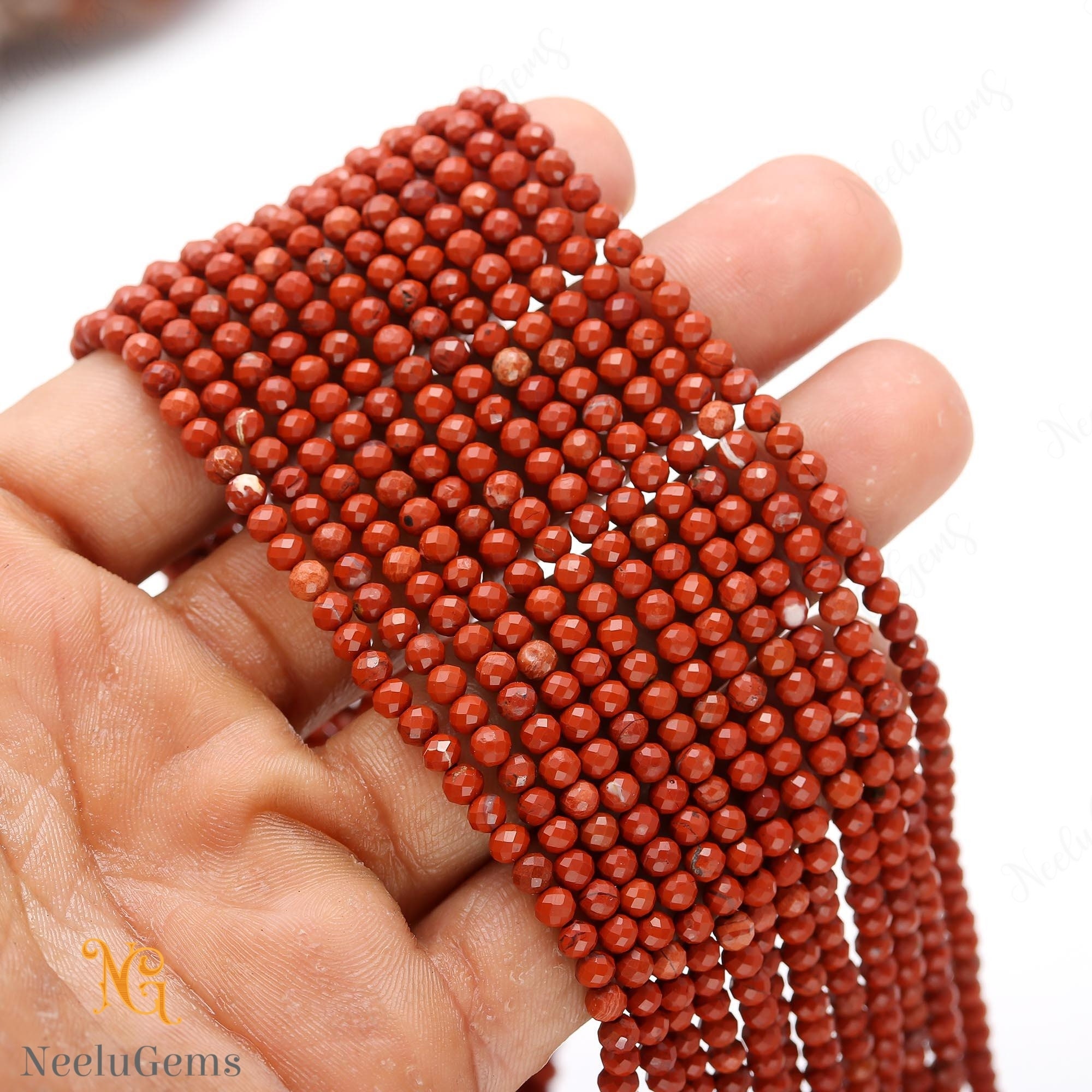Aaa+ Natural Red Jasper Microcut Faceted Beads,3-3.5 Mm Red Jasper Tiny Rondelle Beads,13"gemstone Beads For Handmade Jewelry