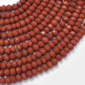 Red Jasper Beads, 4x6mm Faceted Rondelle, 15.5 Inch, Full Strand, Approx.92 Beads, Hole 1mm (371024001)