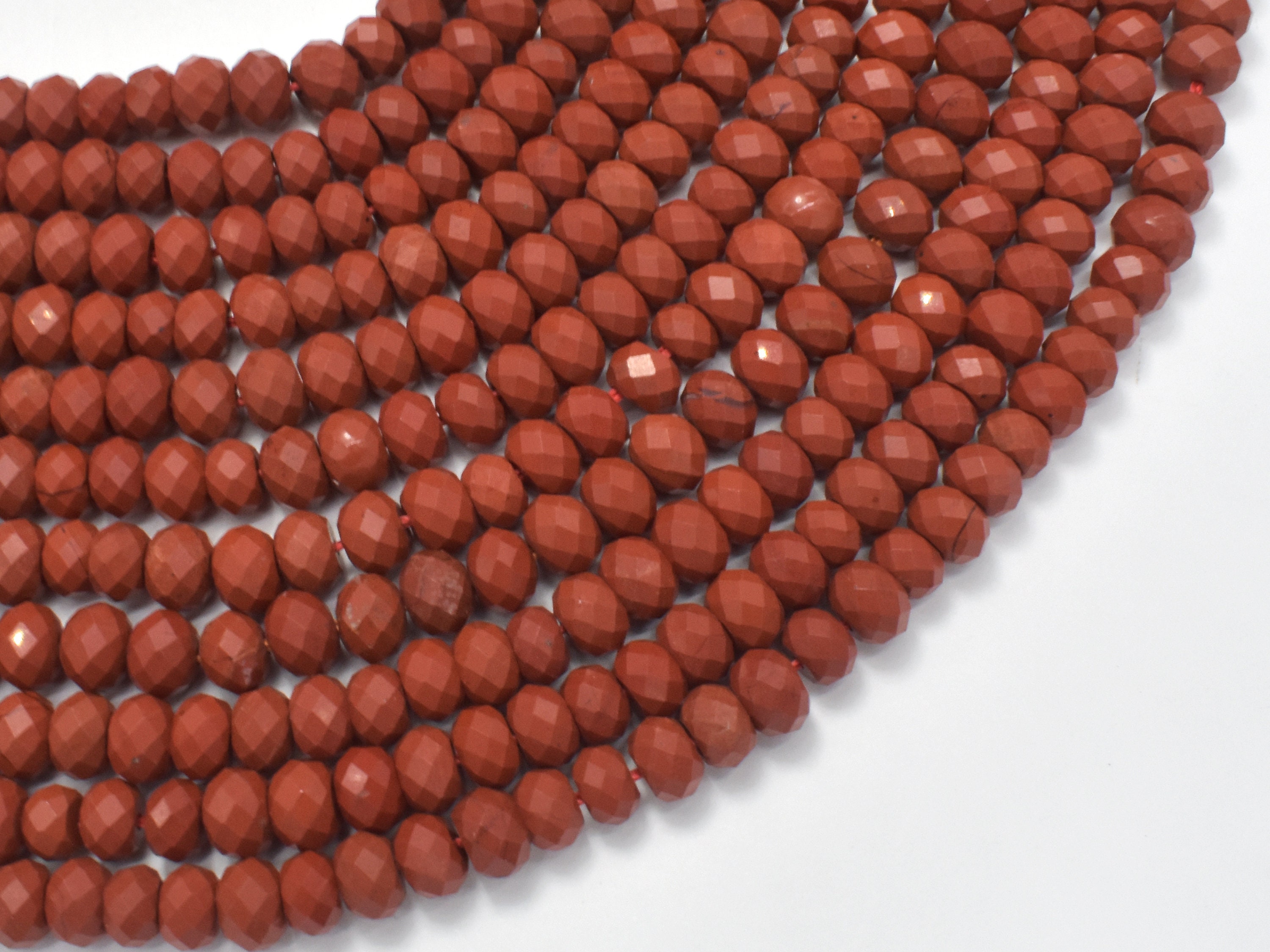 Red Jasper Beads, 4x6mm Faceted Rondelle, 15.5 Inch, Full Strand, Approx.92 Beads, Hole 1mm (371024001)