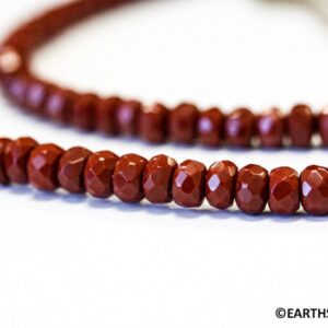 M/ Red Jasper 6mm/ 8mm/ 10mm Faceted Rondelle Beads 15.5" Strand Natural Jasper Gemstone Beads For Jewelry Making