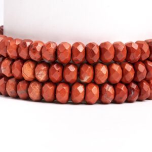 Natural Red Jasper Gemstone Grade Aa Faceted Rondelle 6x4mm 8x5mm Loose Beads