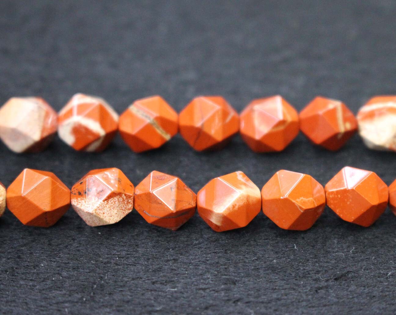 Natural Faceted White Lace Red Jasper Beads, Red Jasper Beads,6mm 8mm 10mm Natural Star Cut Faceted Red Jasper Beads,one Strand 15"