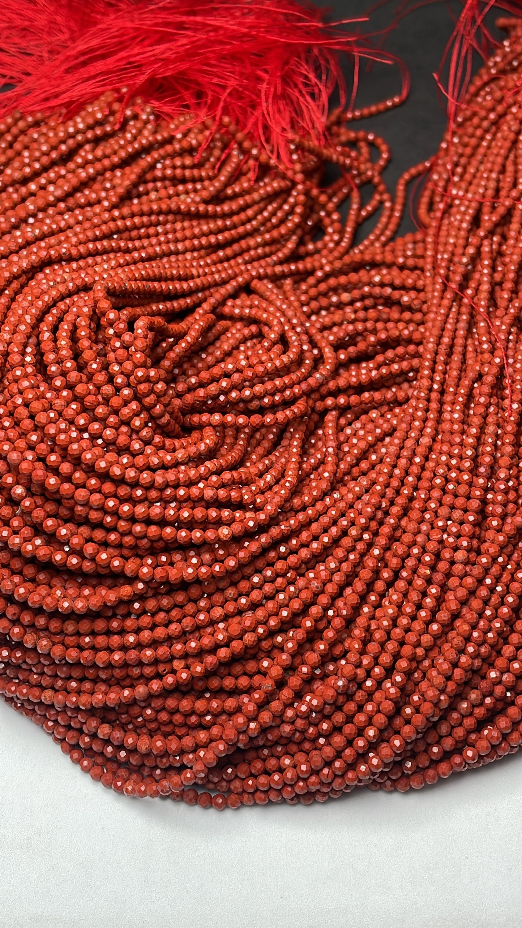New Brand Natural Red Jasper Micro Faceted Gemstone Beads Size 2.5 Mm "15" Inches Strand An Amazing Item, Wholesale Loose Beads For Sale