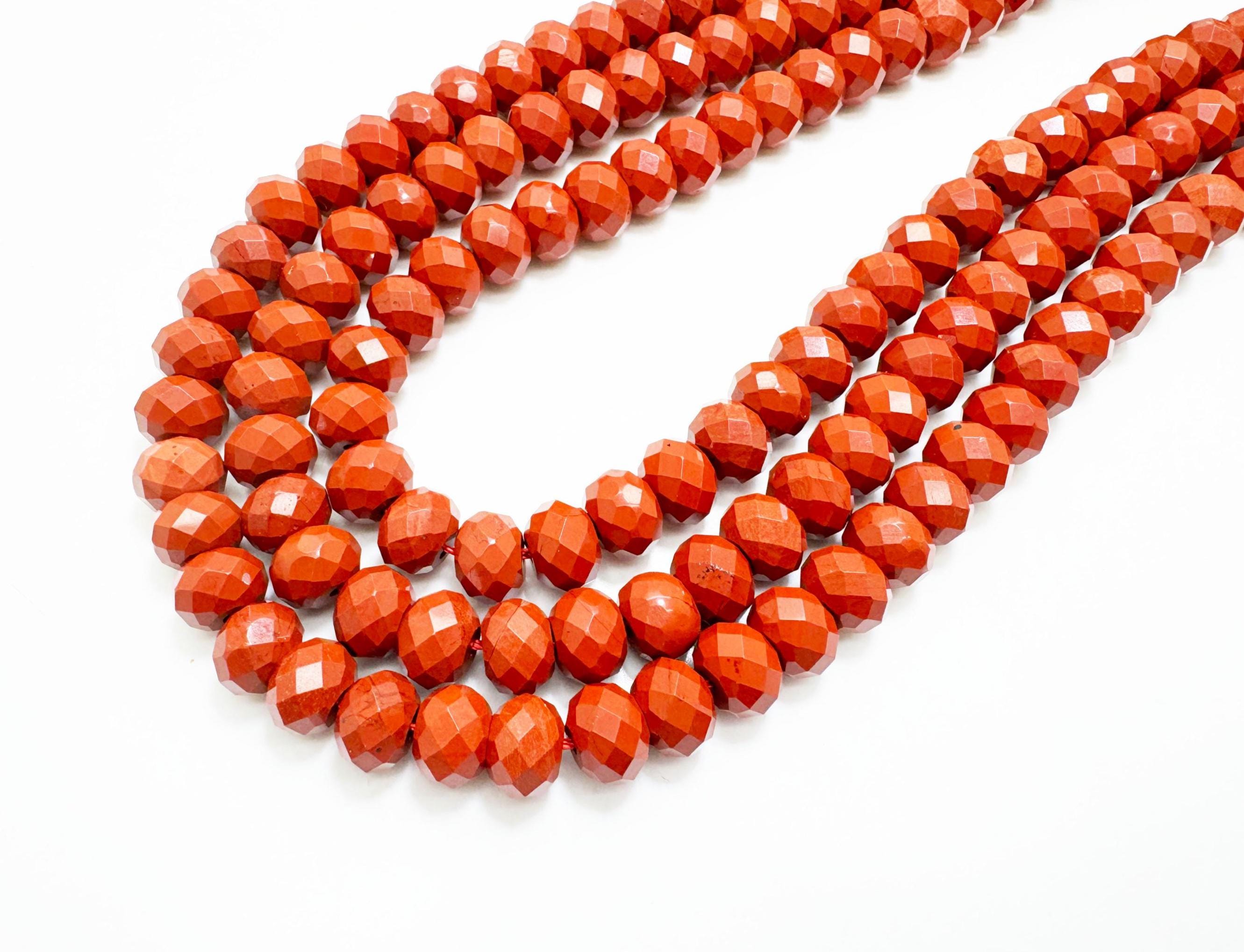 Red Jasper Faceted Rondelle Beads 6x8mm | Natural Red Gemstone Beads | 14.5” Strand | Jewelry Making Supplies - Rdf04 Red Jasper Faceted Rondelle Beads 6x8mm | Natural Red Gemstone Beads | 14.5” Strand | Jewelry Making Supplies - Rdf04
