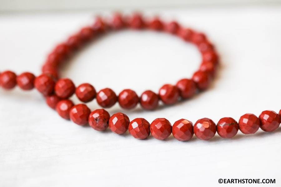 S/ Red Jasper 6-6.5mm/ 8mm Faceted Round Beads 16" Strand Size Varies Natural Gemstone For Jewelry Making S/ Red Jasper 6-6.5mm/ 8mm Faceted Round Beads 16" Strand Size Varies Natural Gemstone For Jewelry Making