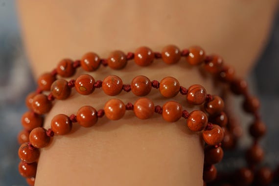 Red Jasper Aaa Mala • Necklace • 108+guru • 6mm • Carried Courage • Steady Heartbeat Mala • Fine Bead Red Jasper • Grounding Mala • 3643